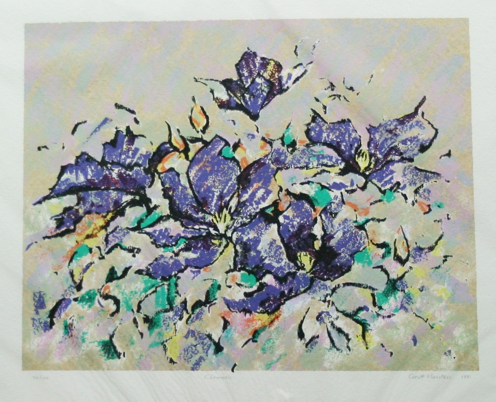 Geoff Marsters (British contemporary)  THREE LIMITED EDITION SILK-SCREEN PRINTS 'Clematis' ' - Image 3 of 3