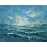 Geoff Marsters (British contemporary)  SEASCAPE, oil on board, stormy seas, signed with artist's