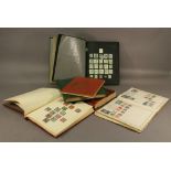 A GROUP OF SIX STAMP ALBUMS with assorted world stamps, some GB. (qty) CONDITION: Viewing