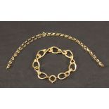 A 9CT GOLD CHAIN with multiple oval links, marked 375. 50cm(L) 5grams; sold together with a bracelet