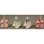 A GROUP OF FOUR ROYAL DOULTON FIGURINES Dinkey Do (x2) HN1678 11.5cm(h) and  BoPeep (x2) HN1811.