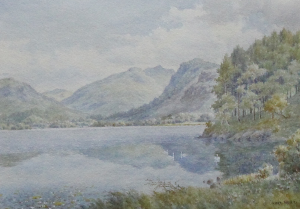 Albert Rosser (1899-1985)  DERWENTWATER FROM HIGH BRANDLEHOW watercolour, signed lower right, in a