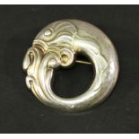 A GEORG JENSEN 925S BROOCH number 10, formed as a leaping fish, marked 925s. 3cm, 8grams  CONDITION: