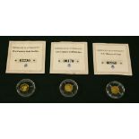 THREE 14CT GOLD COINS, two 21st century gold rarities (Princess Diana & Mother Teresa) and US