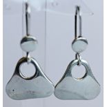 A PAIR OF GEORG JENSEN 925S EARRINGS designed by Regitze Overgaard, number 463b, of lobed triangular