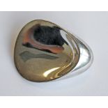 A GEORG JENSEN 925 STERLING 'OYSTER' BROOCH designed by Nanna & Jorgen Ditzel , number 328, with '