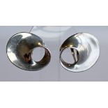 A PAIR OF GEORG JENSEN 925S 'MOBIUS' EARRINGS designed by Vivianna Torun, with clip-on fastening,