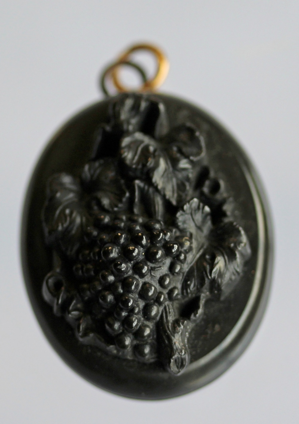 A VICTORIAN WHITBY JET CAMEO, carved with bust of a young woman, oval 5.5cm x 4.5cm, a ditto cameo - Image 5 of 6