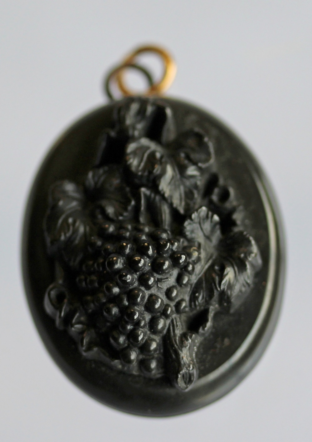 A VICTORIAN WHITBY JET CAMEO, carved with bust of a young woman, oval 5.5cm x 4.5cm, a ditto cameo - Image 6 of 6