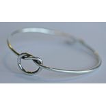 A GEORG JENSEN 925S 'FORGET ME NOT' BANGLE, knotted design and simple loop clasp, marked '925s