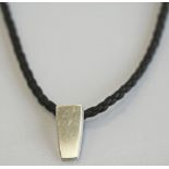 A GEORG JENSEN 925S 'VICTORY' PENDANT, a small tapering rectangular pendant marked 925s Denmark,