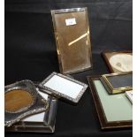 H M Silver Photo Frame 8.5" x 4.5" and seven other small frames