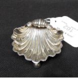 Small Hallmarked Silver Shell Shaped Salt Cellar