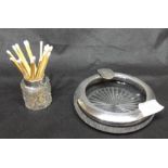 Silver Mounted Match Holder and Ash Tray (with matches !)