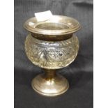 19th Century Crystal Glass Bowl with hallmarked Silver Mounts