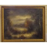 Brouwer Petrus Oil on Canvas "Mallards" in Gilt Frame 55" wide 43" tall in excellent condition