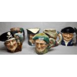 Six Large Royal Doulton Character Jugs