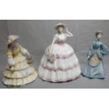 Two Coalport Figurines and a Royal Worcester Figurine