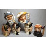 Six Royal Doulton Character Jugs including Three Double Sided Jugs. Napoleon / Josephine, Davy