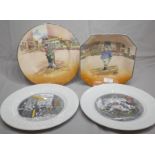 Royal Doulton Dickens Ware Bowl and Plate and Two Adams Dickens Plates