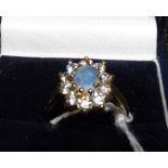 9ct Gold,  Opal and Cubic Zirconia Ring