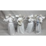 Set of 4  Lladro 23cms Singing Nuns (slight damage to one finger)