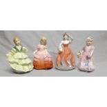 Royal Doulton Figurine "Tinkerbell" HN1677, with a Royal Doulton "Rose" Figurine HN1368, and a