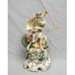 Early 20th Century Continental Porcelain Figurine of Neptune with trident