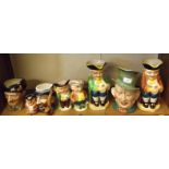 Collection of Eight Toby Jugs, including Field Marshall Montgomery