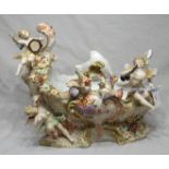 Continental Cornucopia Vase with Cherubs playing musical instruments - Austrian