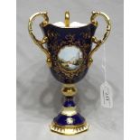 Coalport Three Handled Ironbridge Chalice - 9" tall