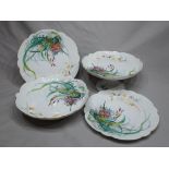 Continental Porcelain 17 piece Dessert Service - Hand Painted (slight a/f)