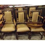 Set of Four + Two Bobbin Turned Edwardian Dining Chairs