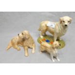 Two Royal Doulton and One Beswick Retriever Dogs