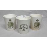 Three Royal Commemorative Mugs Presented by His Majesty King George VI