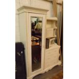 Painted Edwardian Wardrobe with Matching Stool