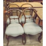 Set of 4 Victorian Cabriole Leg Salon Chairs