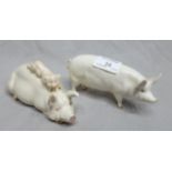 Beswick Prize Sow, and Sow and Piglet