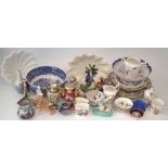 Group of mixed pottery and porcelain, 19th century and later. Condition report: see terms and