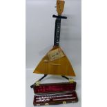 Boosey and Hawkes emperor flute also a balalaika and stand. Condition report: see terms and