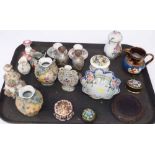 Small Royal Crown Derby lidded pot, Tuscan and other mixed ceramics. Condition report: see terms and