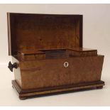 Victorian stain birch tea caddy. Condition report: see terms and conditions.