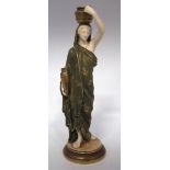 Royal Worcester figure of a female water carrier  modelled wearing a green and gilt tunic, green