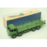 A Dinky Foden Flat Truck with chains, No. 505, green coachwork, boxed    Condition Report  Good in