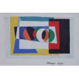 Edward Rogers (1911-1994),  Abstract study, signed and dated 28/2/58, gouache, 10 x 17.5cm.; 4 x