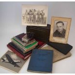 Royal Air Force pilot's log book and related items for E.F. Steventon, the log is written in a