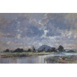 James Longueville (1942-),   "Broken Cloud, Canal near Beeston", signed, titled and dated 1979 on