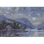 James Longueville (1942-),   "Mountain Blue - Llyn Padarn", signed, titled and dated 1979 on