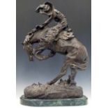 Bronze figure after The Rattlesnake of Frederic Remington, stamped number 7/125, height 56cm, on