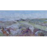 Nan Heath, 20th century,  "Porth Hellick", signed, titled and dated 1992 on exhibition label - 'R.I.